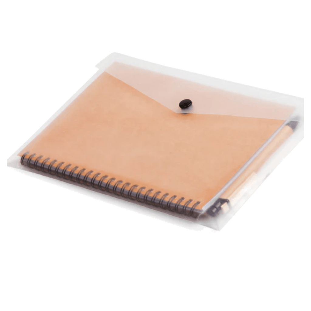 Eco Notebook & Pen in Clear Sleeve . 